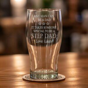 "Any Man Stepdad Pint" Personalised Pint Glass