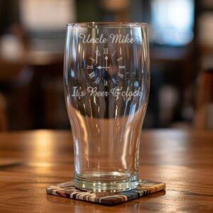 "It's Beer O'clock Pint" Personalised Pint Glass