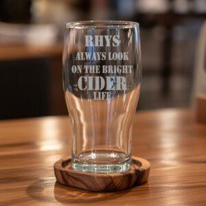 Laser Engrave Cider Glass
