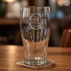 Monogram Initial Pint