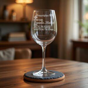 Personalised engraved Prescription Wine Glass