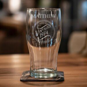 "Aged To Perfection Pint" Personalised Pint Glass