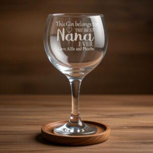 "Belongs to Best Nana" Personalised Gin Glass