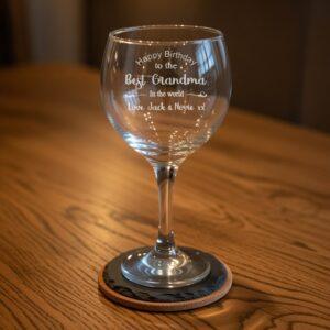 "Birthday Best Grandma" Personalised Gin Glass