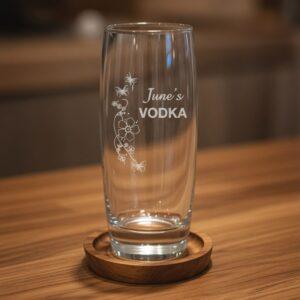 Flower Butterfly & Drink Curved Highball Glass