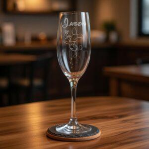 Pig Image Prosecco Glass