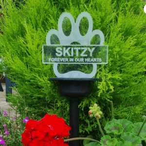 paw led garden sign